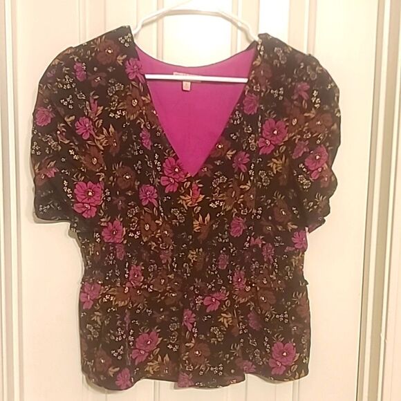 Floral Peplum Blouse - Picture 1 of 4